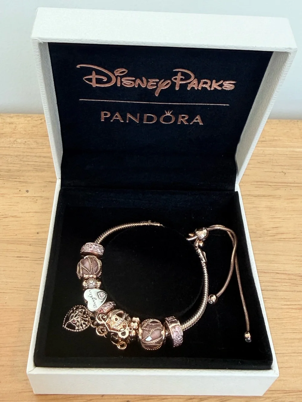 Pandora Disney Parks Rose Gold Charm Bracelet